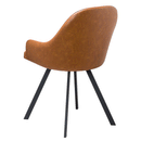 Stockholme Chequered Tan Leather Dining Chair by Lavishway | Dining Chairs-51084