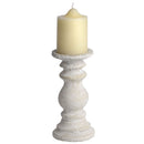 Stone Turned Crea Finish Candle holder by Lavishway | Candle Holders-50711