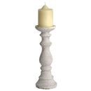 Stone Turned Crea Finish Candle holder by Lavishway | Candle Holders-50712
