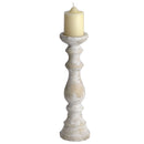 Stone Turned Crea Finish Candle holder by Lavishway | Candle Holders-50713