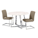 Storm White Marble Round Dining Table by Lavishway | Dining Tables-23736