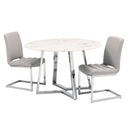 Storm White Marble Round Dining Table by Lavishway | Dining Tables-23735