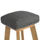 Studded Black Tweed Fabric Bar Stool by Lavishway | Bar Stools-22529