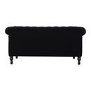 Sumba Black Velvet 2 Seater Chesterfield Sofa by Lavishway | Velvet Sofa-22471