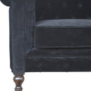 Sumba Black Velvet 2 Seater Chesterfield Sofa by Lavishway | Velvet Sofa-22477