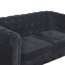Sumba Black Velvet 2 Seater Chesterfield Sofa by Lavishway | Velvet Sofa-22474