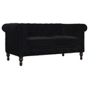 Sumba Black Velvet 2 Seater Chesterfield Sofa by Lavishway | Velvet Sofa-22469