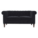 Sumba Black Velvet 2 Seater Chesterfield Sofa by Lavishway | Velvet Sofa-22470
