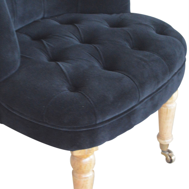 Sumba Black Velvet Accent Chair by Lavishway | Accent Chairs-22519