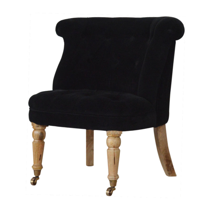 Sumba Black Velvet Accent Chair by Lavishway | Accent Chairs-22522