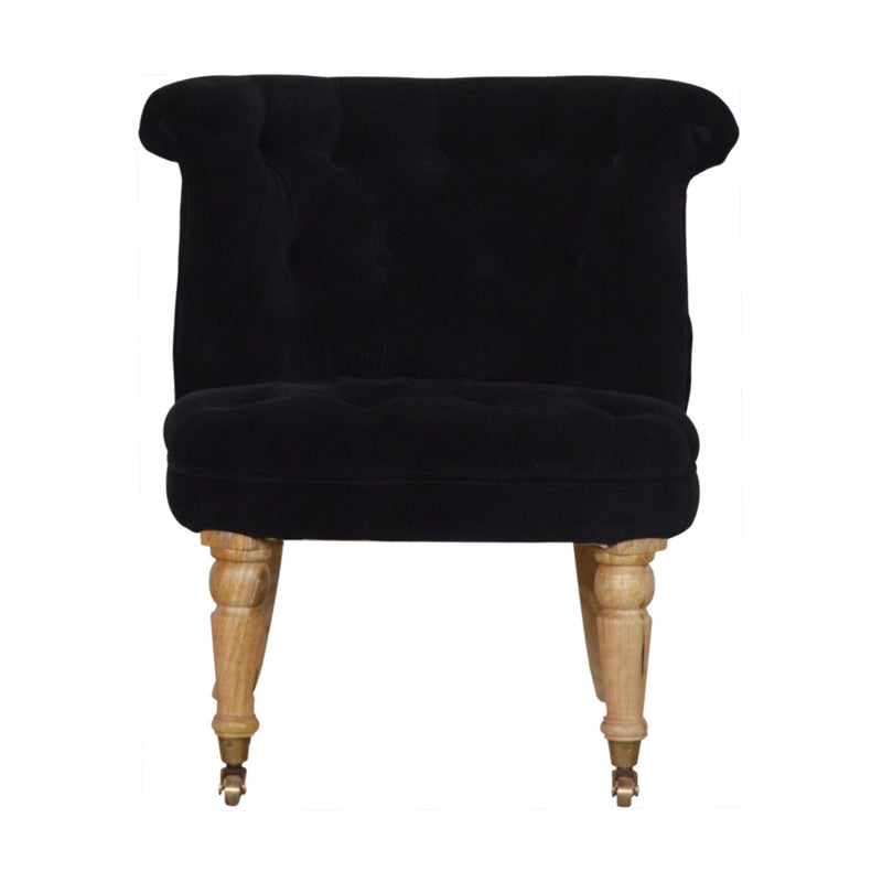 Sumba Black Velvet Accent Chair by Lavishway | Accent Chairs-22521