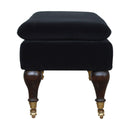 Sumba Black Velvet Bench Castor Legs by Lavishway | Benches & Storage Benches-22500