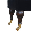 Sumba Black Velvet Bench Castor Legs by Lavishway | Benches & Storage Benches-22497