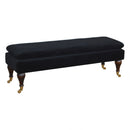 Sumba Black Velvet Bench Castor Legs by Lavishway | Benches & Storage Benches-22492