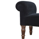 Sumba Black Velvet Bench With Curved Arms by Lavishway | Benches & Storage Benches-22505