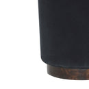 Sumba Black Velvet Wooden Base Footstool by Lavishway | Footstool-22467