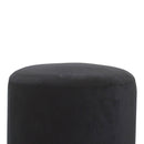 Sumba Black Velvet Wooden Base Footstool by Lavishway | Footstool-22466