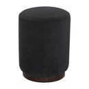 Sumba Black Velvet Wooden Base Footstool by Lavishway | Footstool-22462
