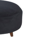 Sumba Black Velvet Nordic Style Footstool by Lavishway | Footstool-22453