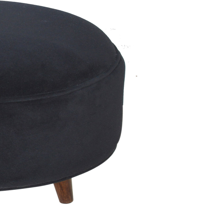 Sumba Black Velvet Nordic Style Footstool by Lavishway | Footstool-22453
