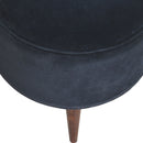 Sumba Black Velvet Nordic Style Footstool by Lavishway | Footstool-22452