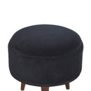 Sumba Black Velvet Nordic Style Footstool by Lavishway | Footstool-22449
