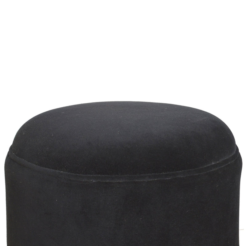 Sumba Black Velvet Nordic Style Footstool by Lavishway | Footstool-22448