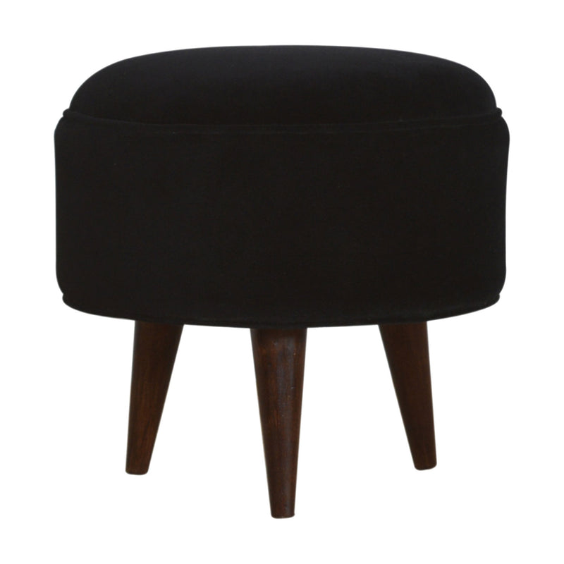 Sumba Black Velvet Nordic Style Footstool by Lavishway | Footstool-22446