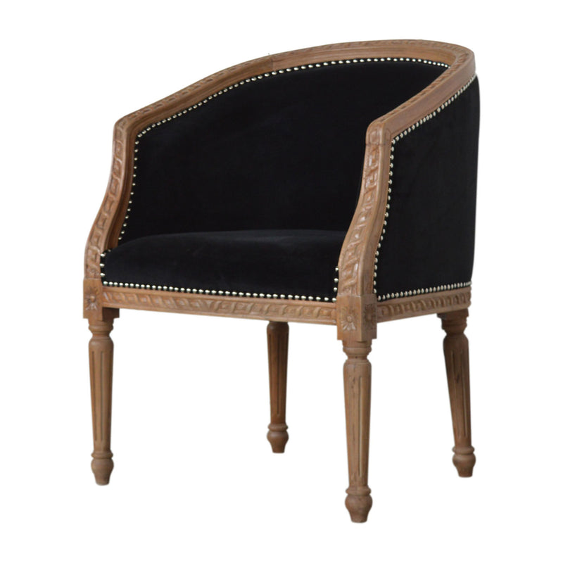 Sumba Black Velvet Occasional Chair by Lavishway | Armchairs-22425