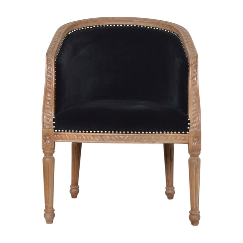 Sumba Black Velvet Occasional Chair by Lavishway | Armchairs-22424
