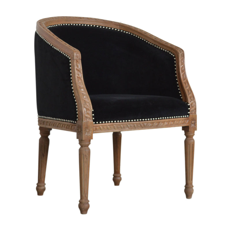 Sumba Black Velvet Occasional Chair by Lavishway | Armchairs-22423