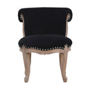 Sumba Black Velvet Occasional Studded Chair by Lavishway | Bedroom Chairs-22416