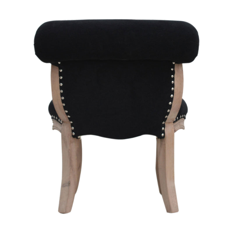 Sumba Black Velvet Occasional Studded Chair by Lavishway | Bedroom Chairs-22418