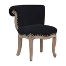 Sumba Black Velvet Occasional Studded Chair by Lavishway | Bedroom Chairs-22415