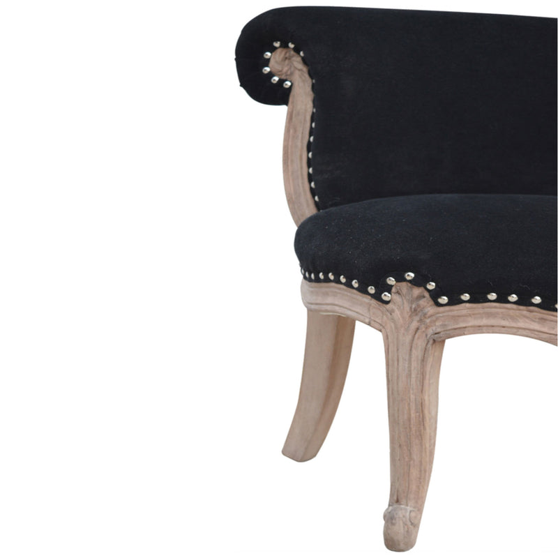 Sumba Black Velvet Occasional Studded Chair by Lavishway | Bedroom Chairs-22422