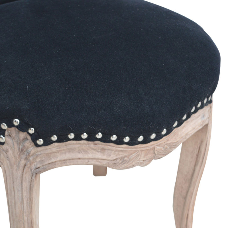 Sumba Black Velvet Occasional Studded Chair by Lavishway | Bedroom Chairs-22421