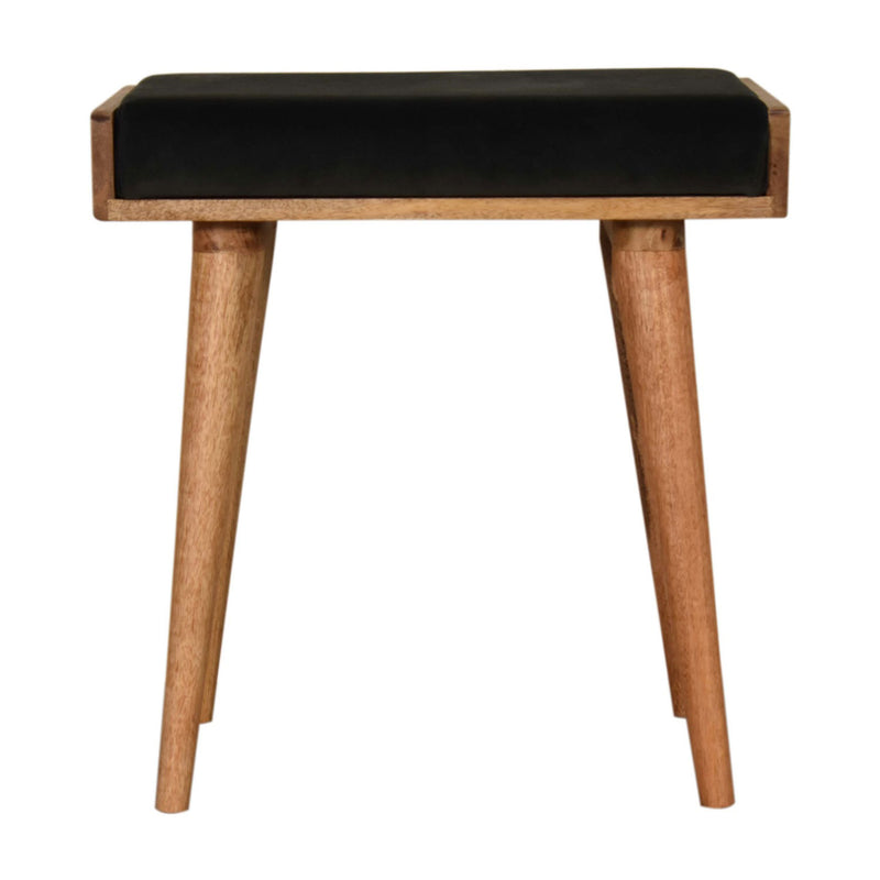 Sumba Black Velvet Tray Style Footstool by Lavishway | Footstool-22409