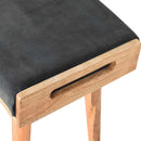 Sumba Black Velvet Tray Style Footstool by Lavishway | Footstool-22413