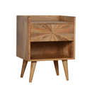 Binnel Sunrise Pattern 1 Drawer Bedside Table by Lavishway | Bedside Tables-57132