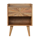 Binnel Sunrise Pattern 1 Drawer Bedside Table by Lavishway | Bedside Tables-57133