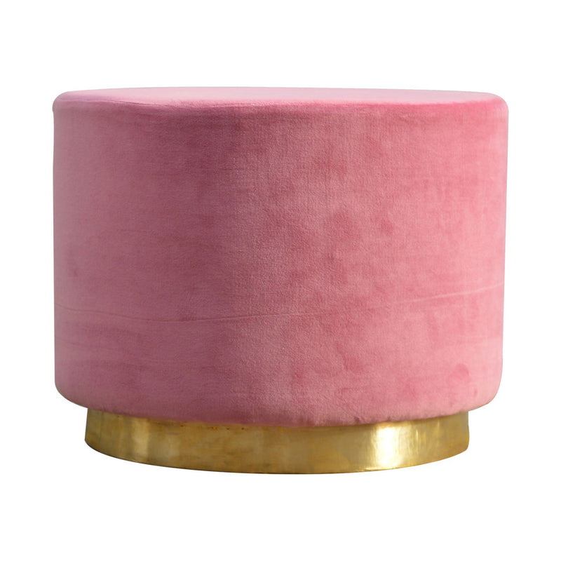 Swanglen Dusty Pink Velvet Footstool by Lavishway | Footstool-60301