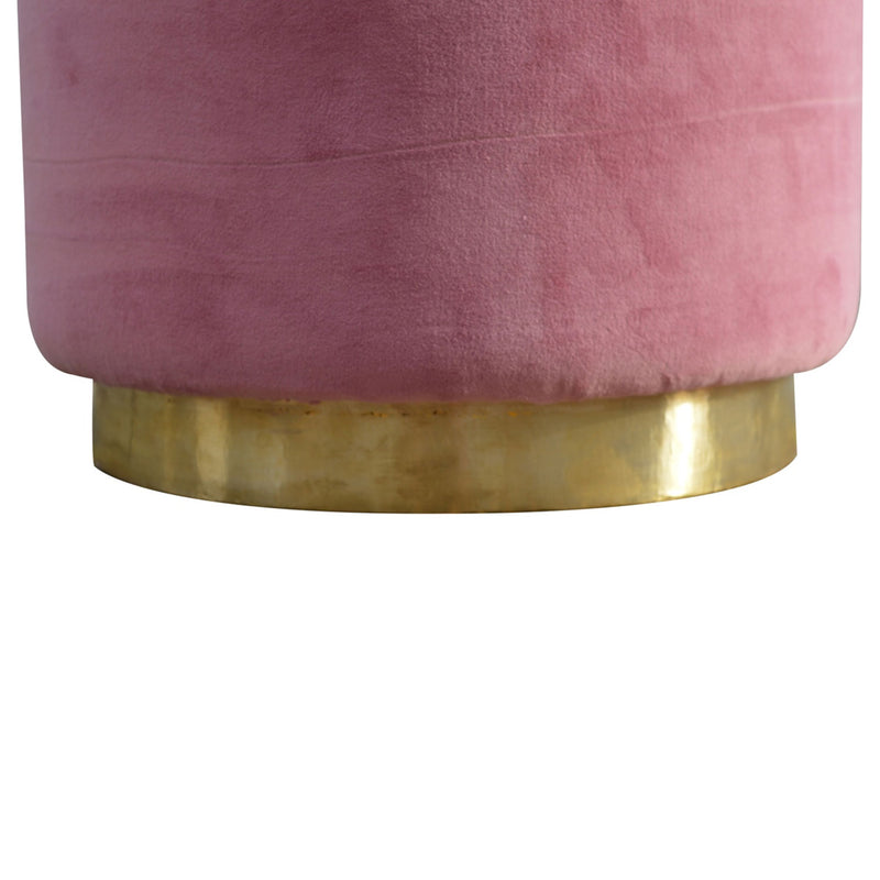 Swanglen Dusty Pink Velvet Footstool by Lavishway | Footstool-60305