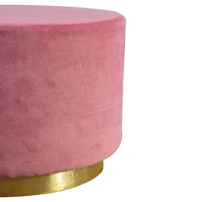 Swanglen Dusty Pink Velvet Footstool by Lavishway | Footstool-60304