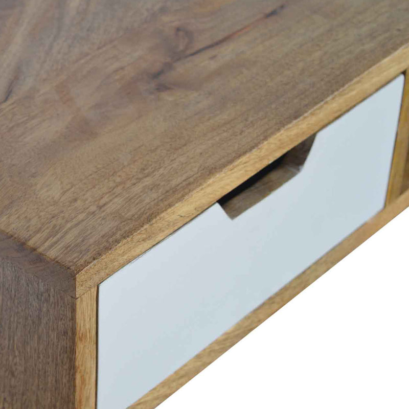 Swindon 1 White Painted Drawer Writing Desk by Lavishway | Reclaimed Wood Desks-51721