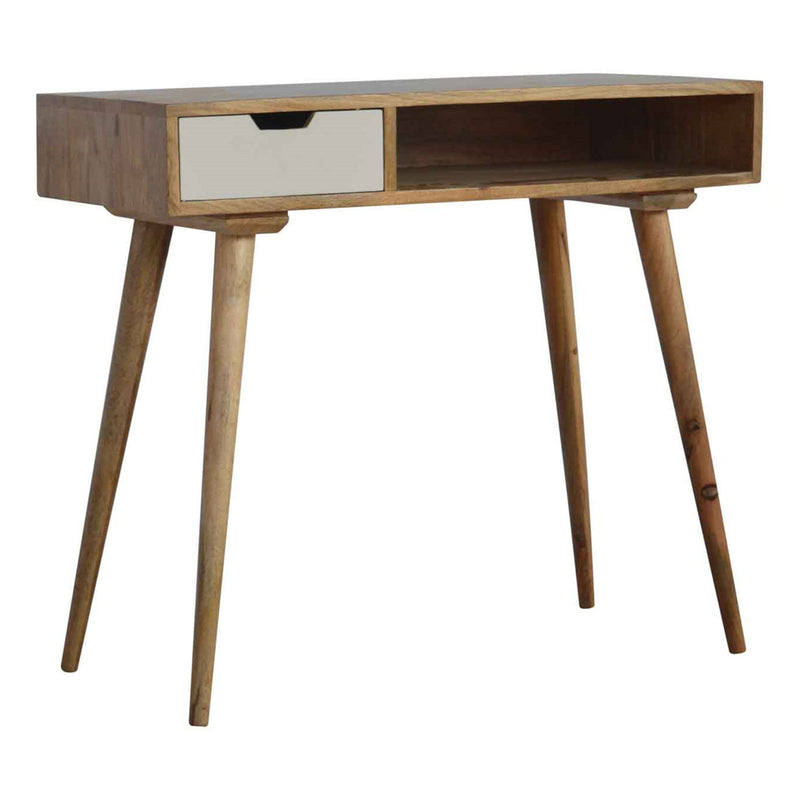 Swindon 1 White Painted Drawer Writing Desk by Lavishway | Reclaimed Wood Desks-51718