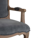 Swindon French Style Grey Velvet Chair by Lavishway | Armchairs-59463