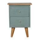 Swindon Green Painted 2 Drawers Bedside Table by Lavishway | Bedside Tables-59682