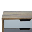 Swindon Grey & White 2 Drawers Bedside Table by Lavishway | Bedside Tables-59643