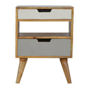 Swindon Grey & White 2 Drawers Bedside Table by Lavishway | Bedside Tables-59611