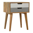 Swindon Grey & White 2 Drawers Bedside Table by Lavishway | Bedside Tables-59641
